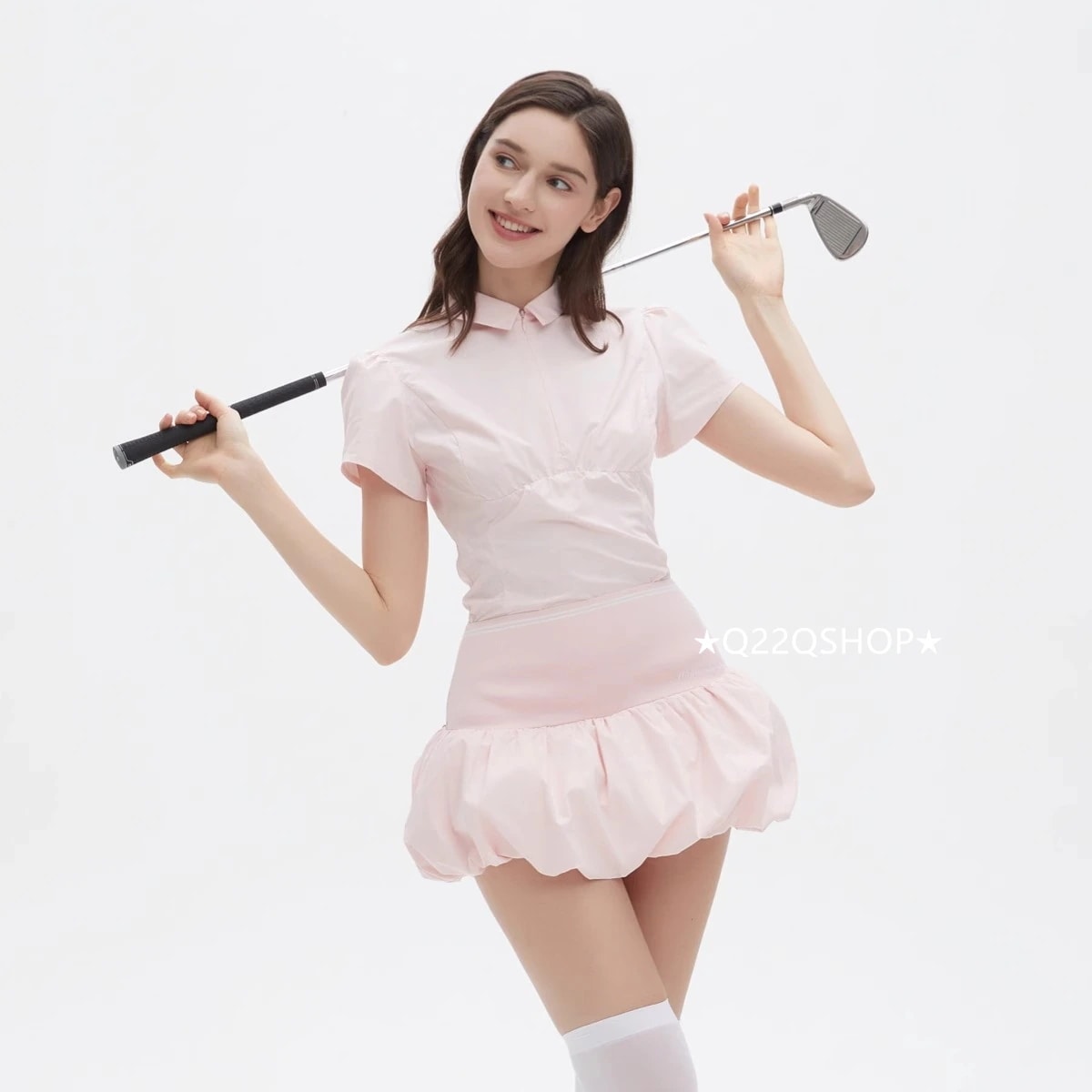 ゴルフウェア 2025 春夏 上下セット レディース 韓国風 白 ピンク 半袖 poloシャツ 薄い 痩せるTシャツ ゴルフスカート 速乾 通気 スポーツウェア テニスウェア 女性 かわいい おしゃれ