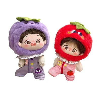 Qoo10] 20cm ぬいぐるみ 服ナスとトマト 3