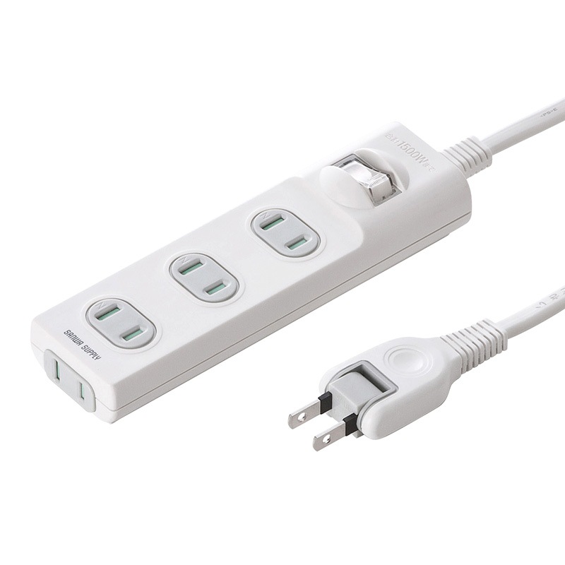 （まとめ買い）火災予防安全タップ 2P 4個口 2m ホワイト TAP-TSH42SWN [x3]