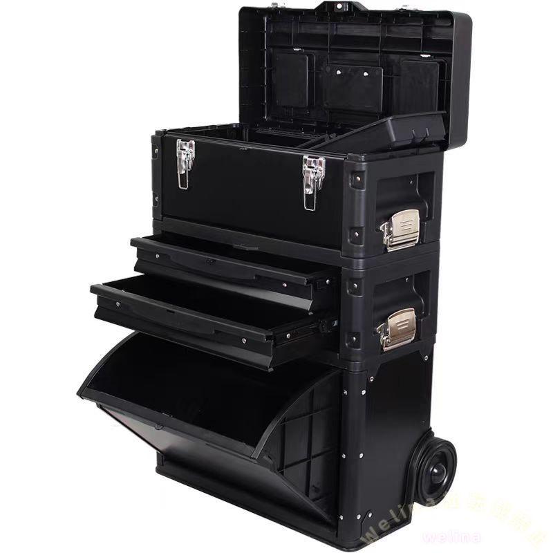 3段ツールカート 工具ワゴン ツールチェスト 金属製 静音キャスター Welina DIY/プロ用 工具箱収納 台車として移動ラク 作業場・ガレージ整理に