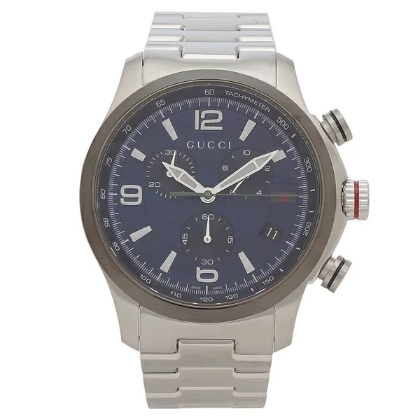 時計 Gタイムレスクロノ クォーツ ブルー メンズ YA126288