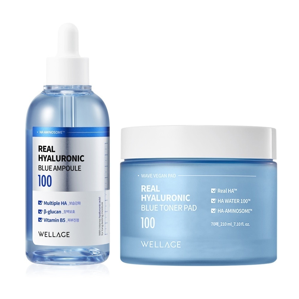 【SET】リアルヒアルロニックブルー100アンプル100ml＋ブルートナーパッド70枚（210ml）