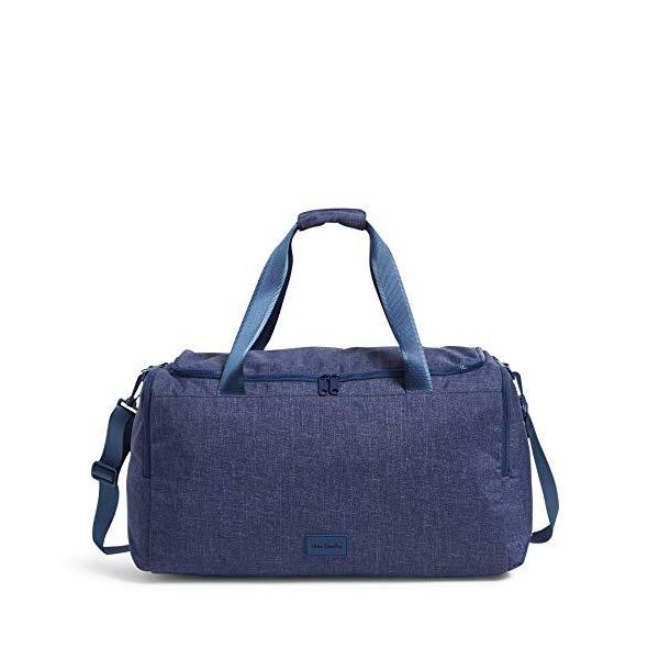 Vera Bradley Women s Recycled Lighten Up ReActive Travel Duffel Travel Bag， Dark Blue Heather， One S