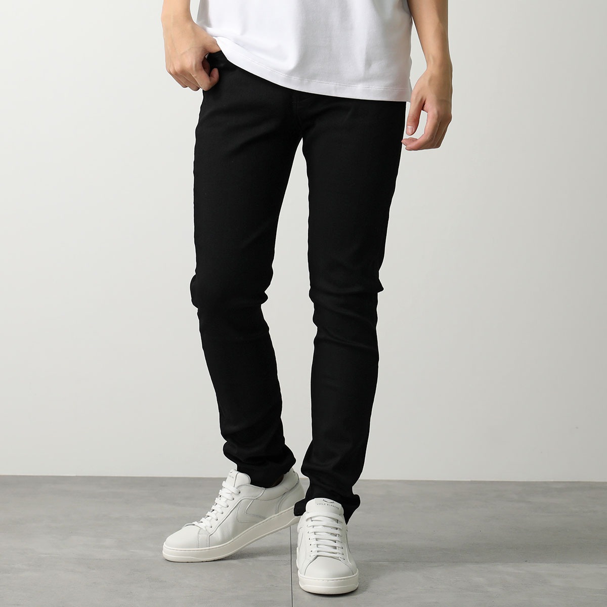 EMPORIO ARMANI エンポリオアルマーニ ジーンズ 5 POCKETS PANT 8N1J11 1DHDZ メンズ スリム フィット イーグル ロゴ 0005 DENIM NERO