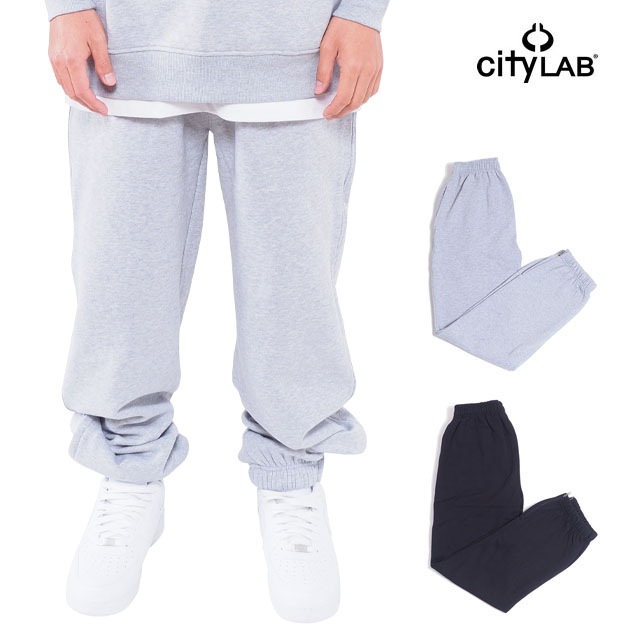 CITY LAB シティーラブ FLEECE SWEATPANTS GRAY BLACK ジョガー スウェットパンツ グレー 灰色 ブラック 黒 無地 シンプル MENS 男性 ボトムス ストリート