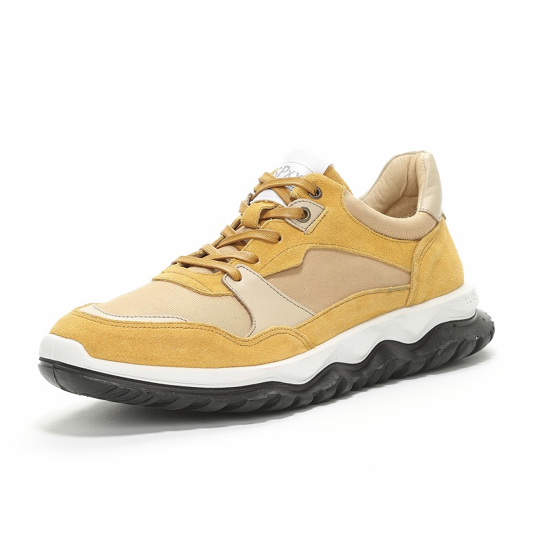 メンズ/レディース レザー コンフォート シューズ スニーカー SX 78C02 マスタード 2E 国産 日本製 本革 天然皮革 衝撃吸収 スニーカー 靴 父の日 ユニセックス