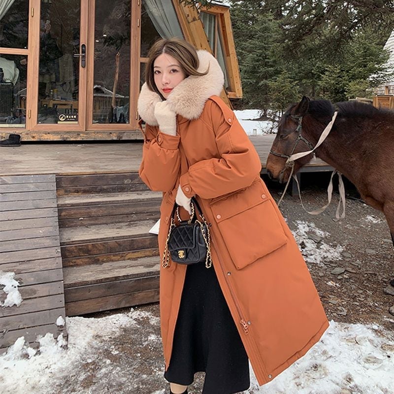 中綿コート レディース ロングコート 韓国ファッション　大きサイズ　フード付きコート 中綿ジャケット ファー フード 大きめポケット ファー付きジャケットその他 アウター