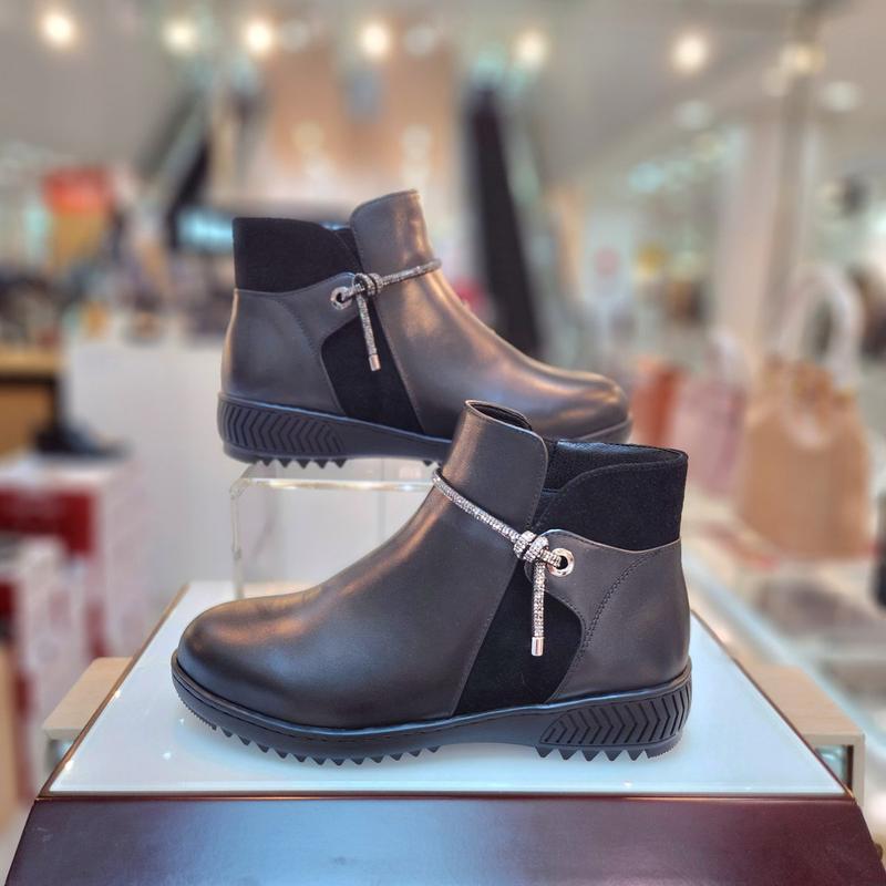 女性の足に優しい3cmコンフォートドレス起毛ジッパーアンクルブーツ3fr604-H_CA