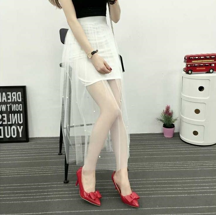 3174.ミニ丈 おしゃれなチュールスカート（ホワイト）2019 春夏 ロング ミニスカ かわいい