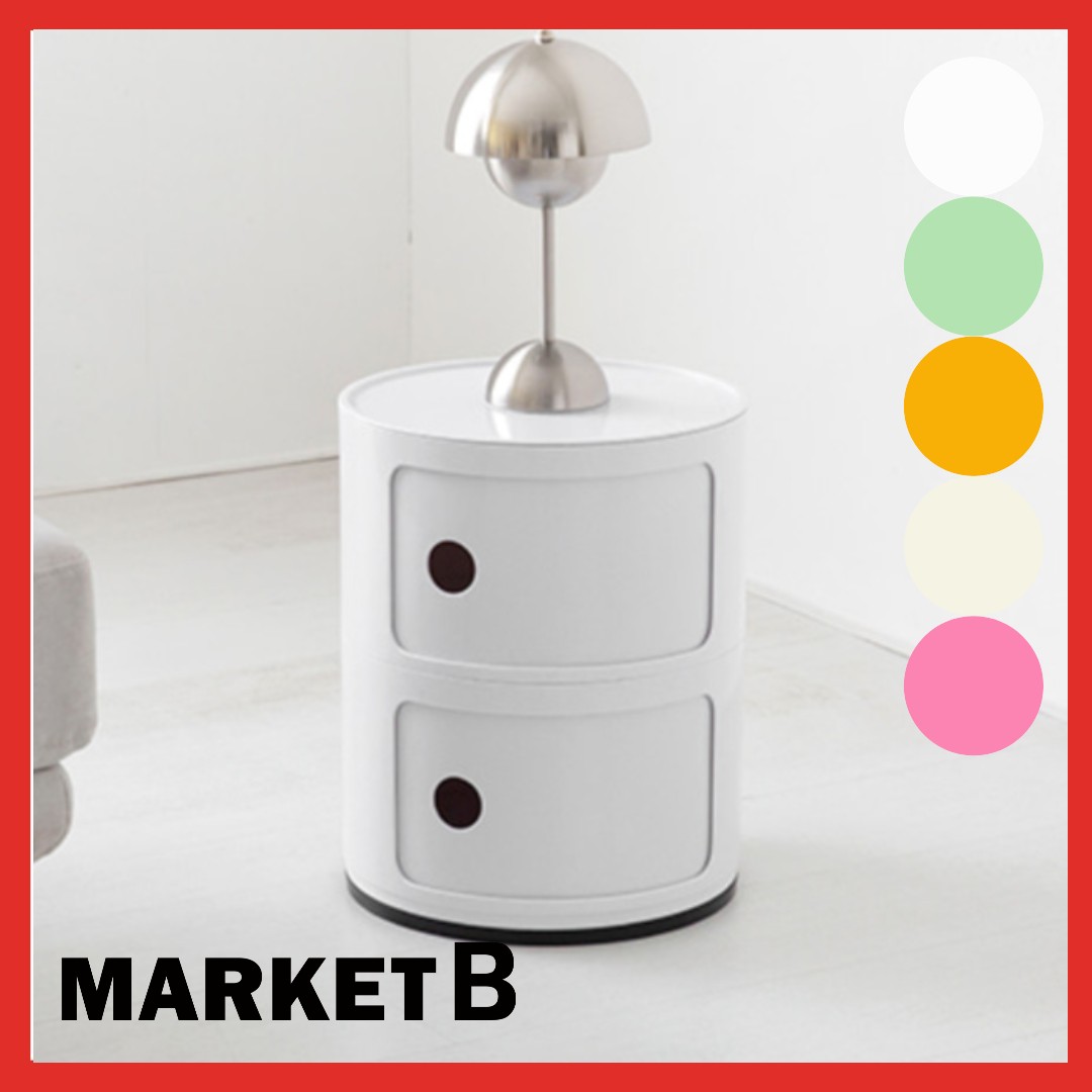 BINGEURI 丸型 スライディング 収納帳 2段 5色