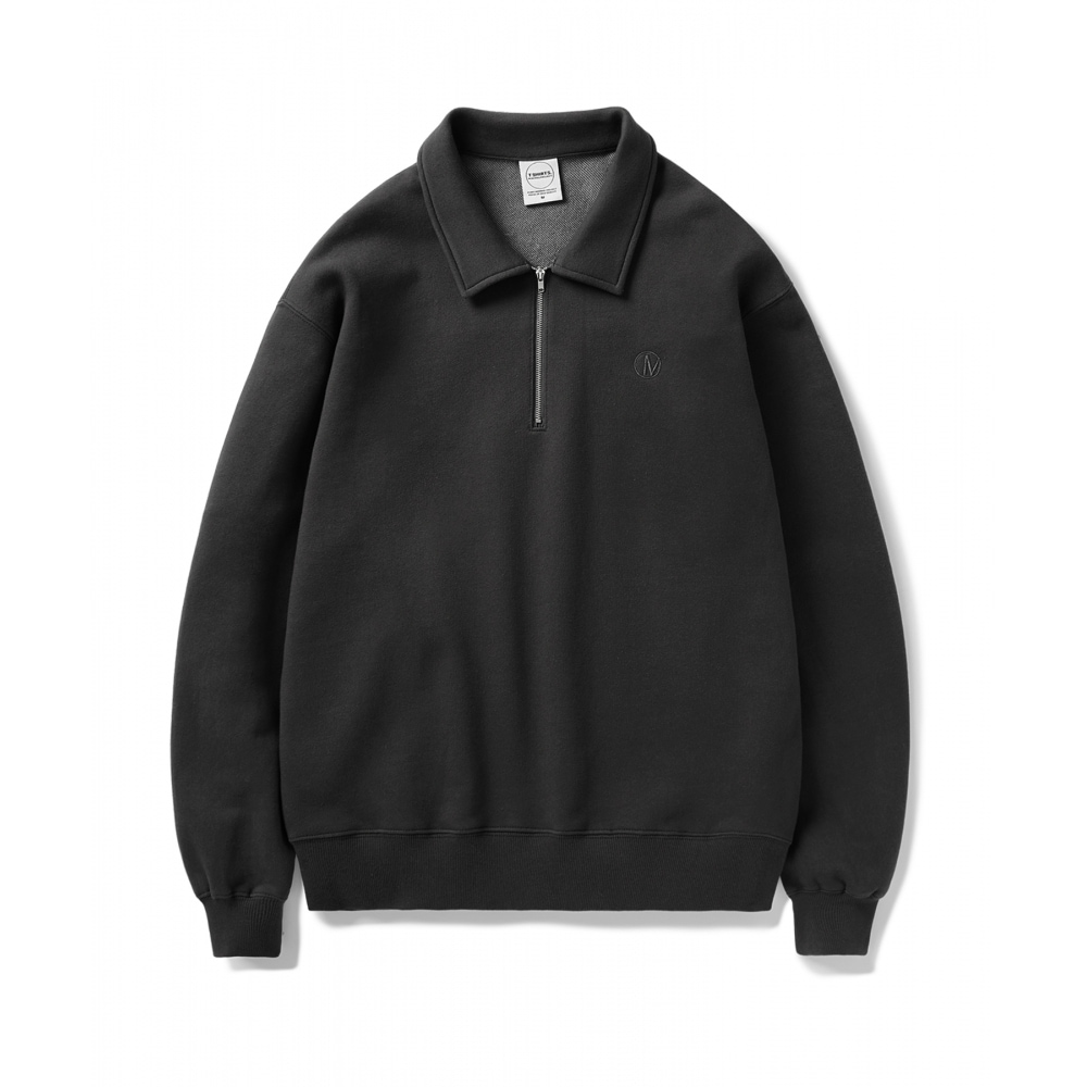 ミニマルプロジェクトサークルロゴハーフジップアップスウェットシャツ MZT707 [BLACK]
