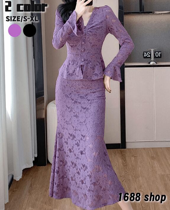 人気推薦2025　上下セット セットアップ トップス+スカート　2点セット シャツ　ハイウエストスカート　花柄　ジャケット　長袖シャツ　タイトスカート　ひざ丈スカート パーティー お嬢様 OL 上品