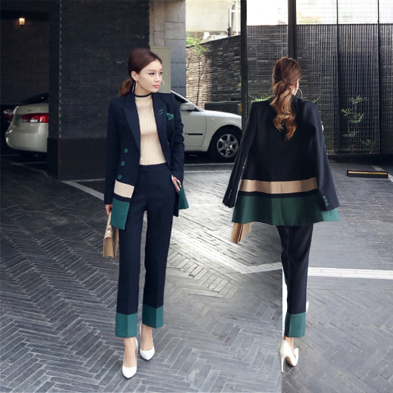 セットアップ ダブルブレストジャケット＋パンツ スーツ ２ピース b345