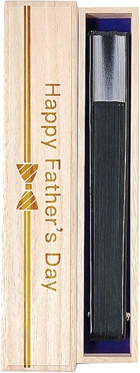 扇子 短地 【黒霧】 父の日デザイン桐箱・ラッピング付き 父の日 プレゼ