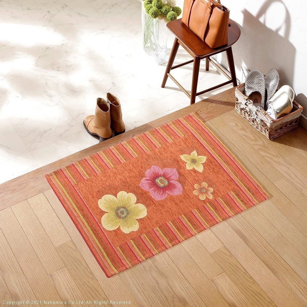 ラグ カーペット マット 洗える おしゃれ イタリア製 ジャガード織り ホットカーペット対応 滑りにくい 55x75cm