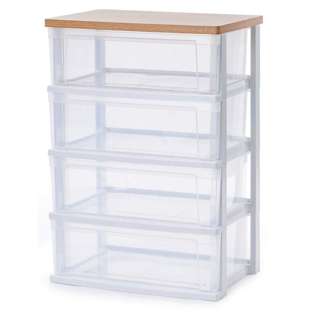 アイリスオーヤマ チェスト ワイド 3段 4段 5段 日本製 簡単組み立て 幅54.5×奥行き39.1 フレンチオーク木天板