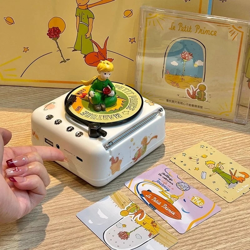 星の王子さま Bluetooth スピーカー ワイヤレス小型スピーカー かわいいレトロビニールレコード 誕生日プレゼント ガールフレンドと親友へ