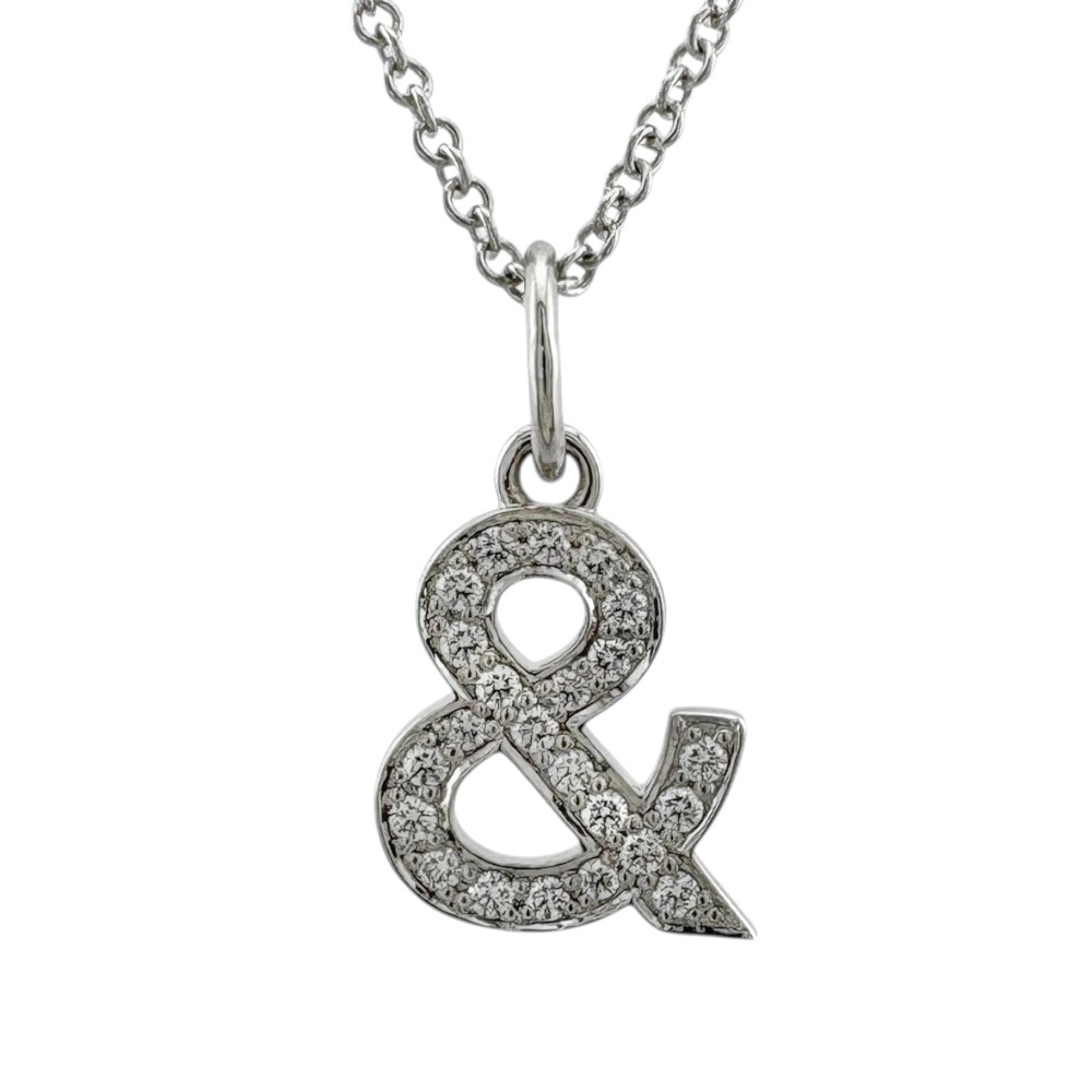 ティファニー アンパサイド ネックレス 18金 K18ホワイトゴールド ダイヤモンド TIFFANY&Co. 中古 美品