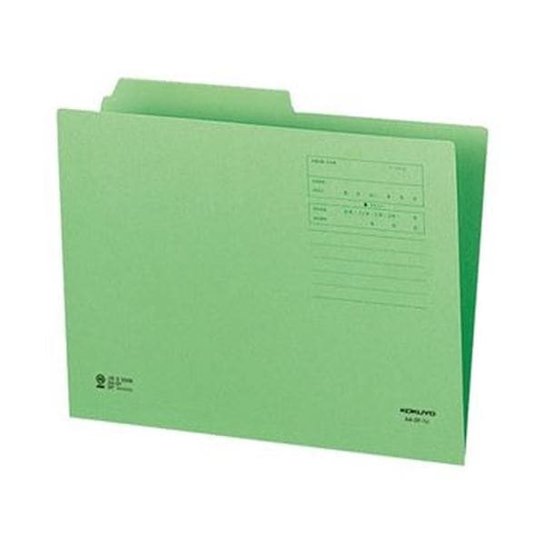 （まとめ）コクヨ 1/2カットフォルダー（カラー）A4 第1見出し 緑 A4-2F-1G 1セット（10冊）(×20セット)