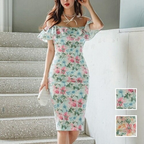 パーティードレス 結婚式 ワンピース ミディアム ひざ丈 オケージョン ドレス 韓国 ファッション レディース 春 夏 秋 ブライダル お呼ばれ コーデ 成人式 二次会 同窓会 20代 30代