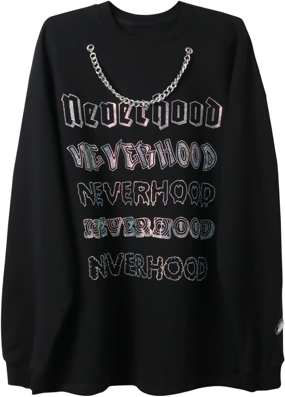 ホットフィットビジュー加工 パーカー メンズ トレーナー チェーン付き スウェット BIG 大きいサイズ 男女兼用 ラウンドネック プルオーバープル ヒップホップ 春春服 ロンT ストリート