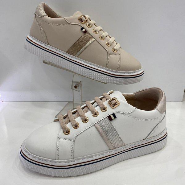 女性用カジュアルバンディングスニーカー YADFHZ7323WHBE HSIT1A GN