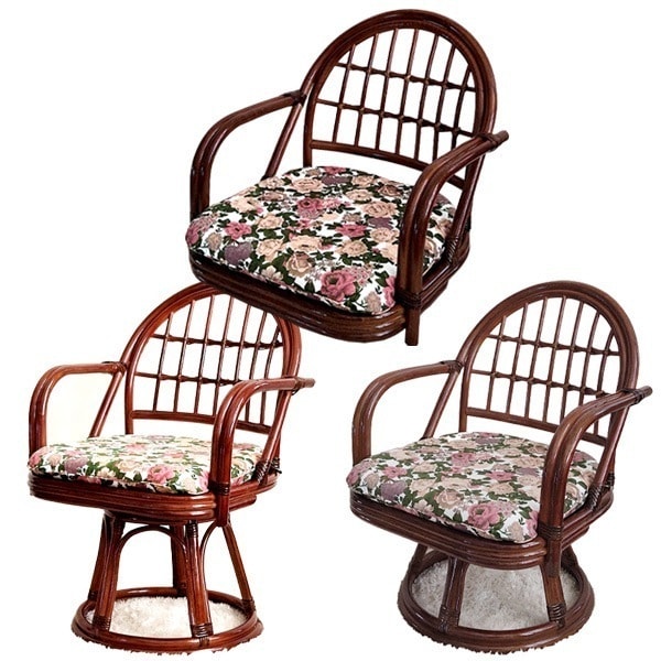 ミドルタイプ ラタン回転チェア 座椅子 籐 ラタン チェア 椅子 パーソナルチェア 1人掛け 9,472円