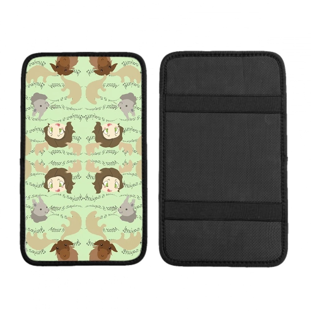 車の手すりボックスクッション ヘラジカとリス ほこりや傷から耐久性と通気性