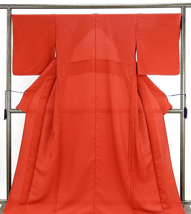 単衣 色無地 新品仕立済 正絹 単衣 膨れ地紋 身丈164.5cm 裄丈67.5cm 色無地 新品