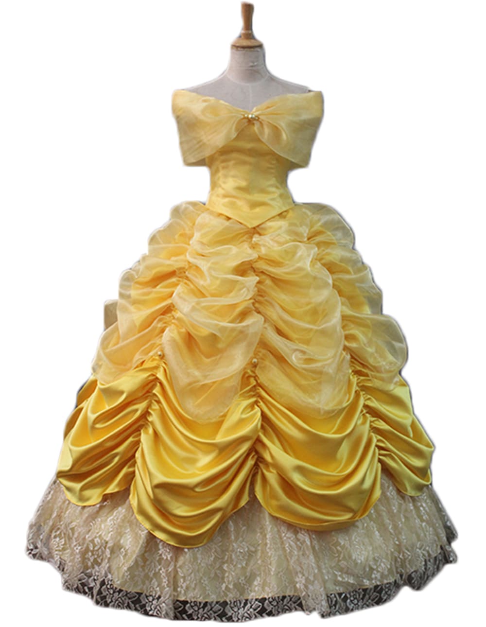 即納　バニエ 手袋付き 美女と野獣 ベル ドレス コスプレ衣装 ワンピース 仮装 イベント パーティー ハロウィン コスチューム