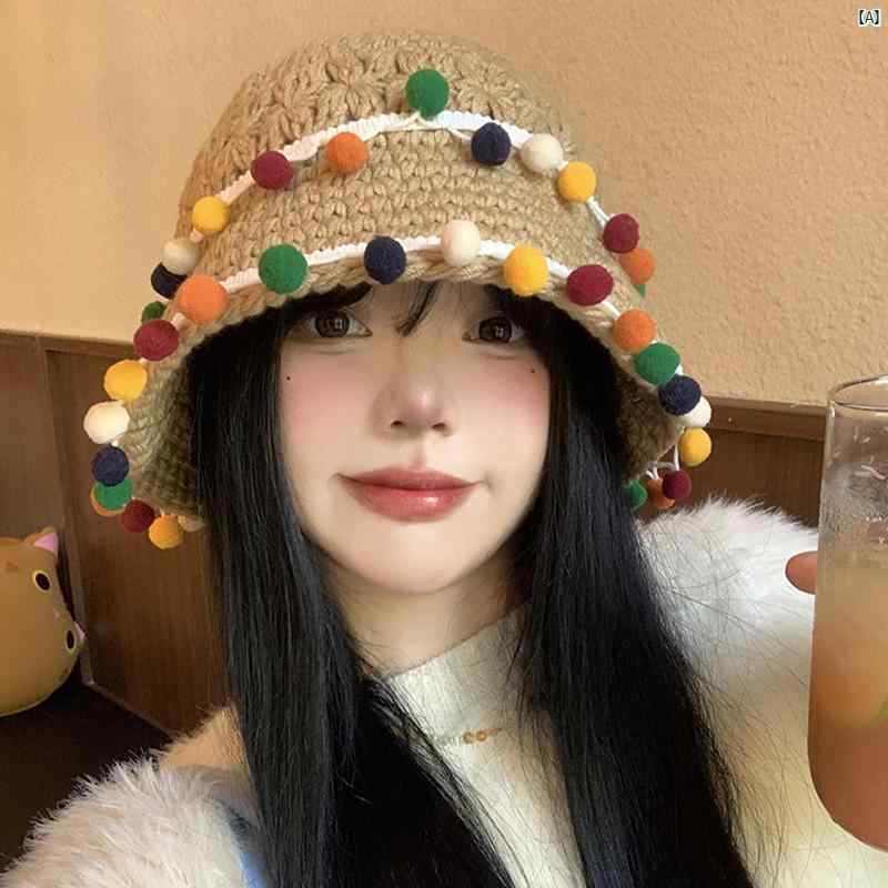 レディース ファッション 小物 ファッションアイテム 秋冬 レディース カラフル ジェリービーン ニット フィッシャーマン ハット 顔 小柄 バケット 大きい 頭囲 暖かい ウール 帽子