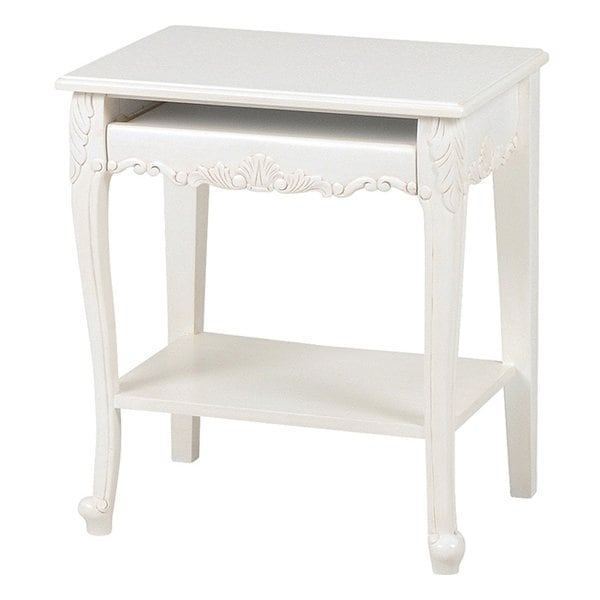 ヴィオレッタ パソコンテーブル 猫足 おしゃれ ホワイト 幅63×奥行45×高さ71.5cm RT-1772AW 24,272円