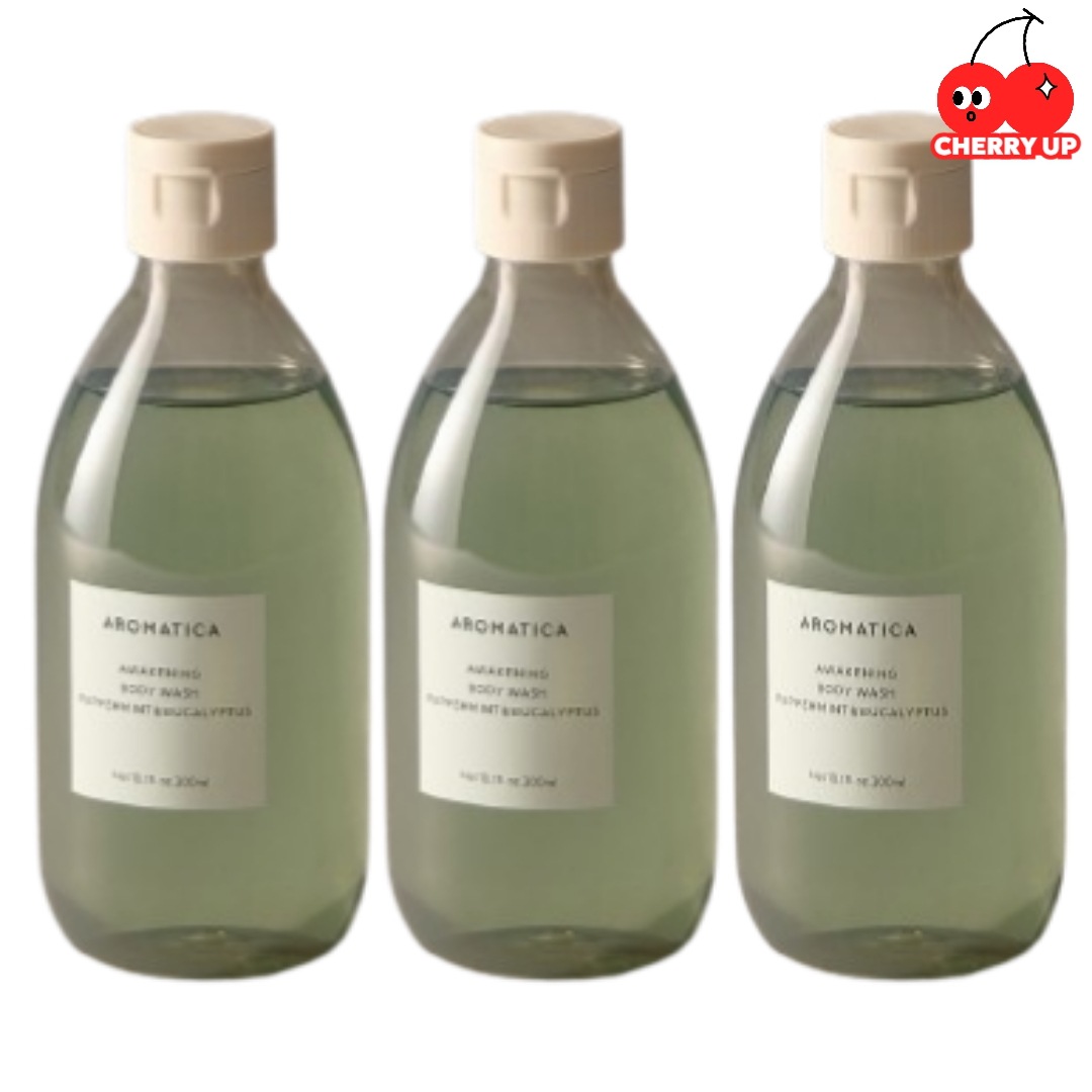 【新発売・1+1+1セット】アウェイクニングボディウォッシュペパーミント & ユーカリ 300ml×3本セットピーリング 香り ボディクレンザー エッセンシャルオイル 天然成分 保湿 クールダウン