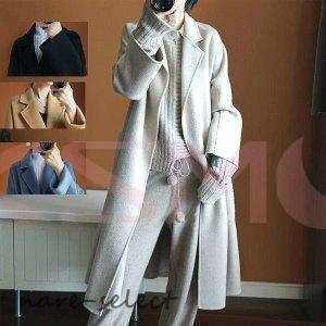 上品ロングコート　ウール100% リバーコート　ダブルフェイスコート　一枚仕立て　でかポケット付き　防寒　大人 冬　SからXＬ 大人　 XS S M L