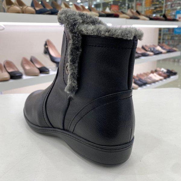 女性 快適な滑り止めファーアンクルブーツ YACWSB614BK HSPD4A GN