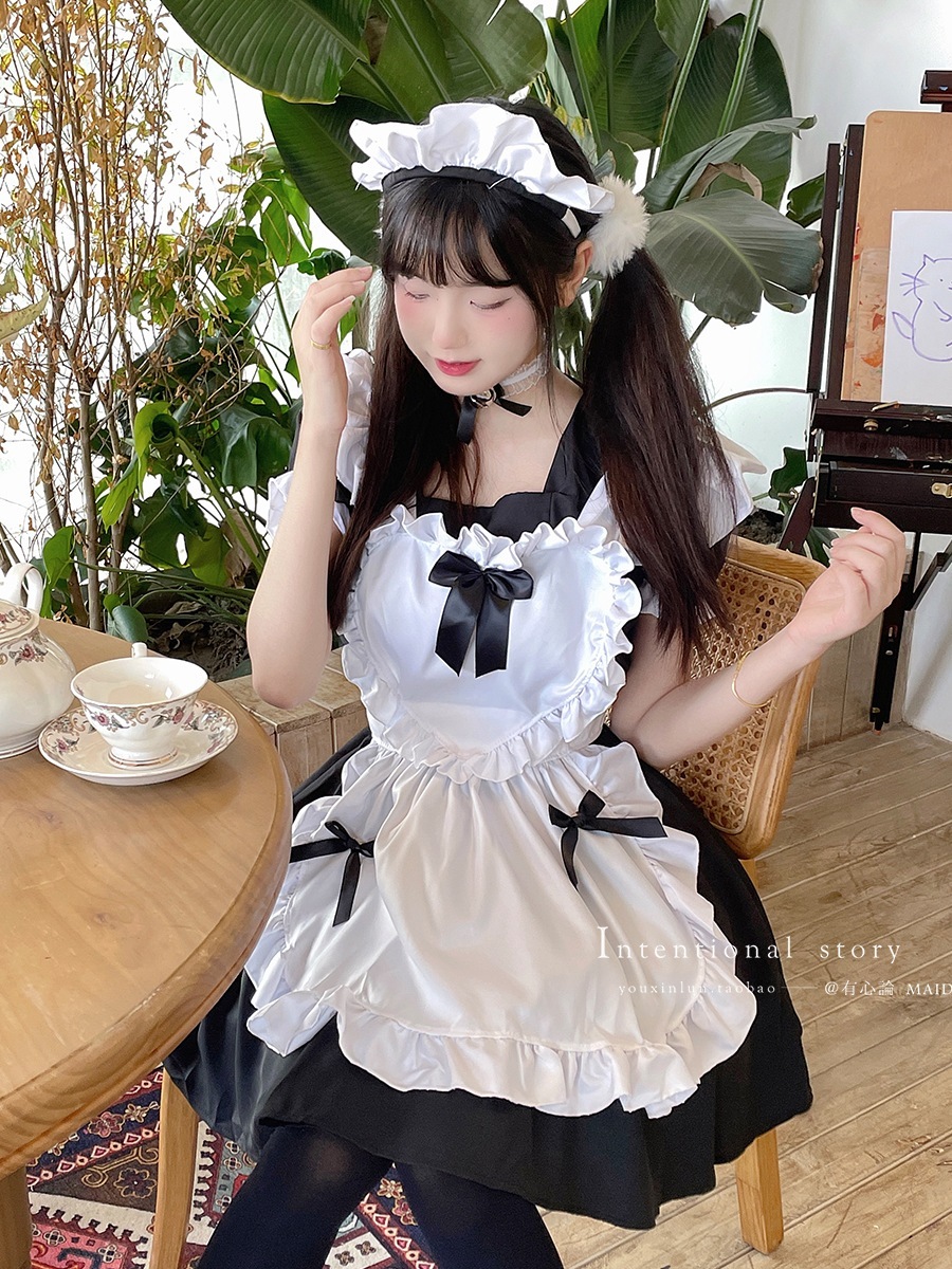 【1点ご購入 で10点プレゼントいたします】オタク系ハートメイドコスプレ可愛いクリスマス衣装女鈴ロリータワンピース