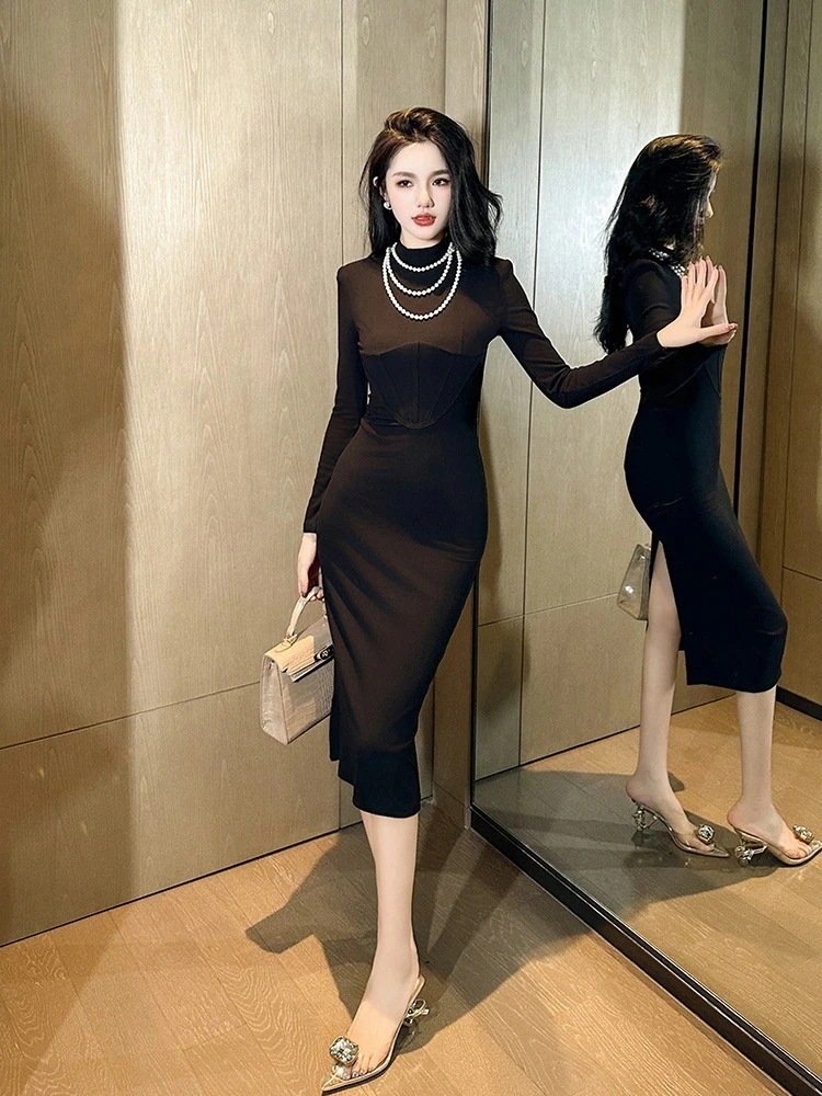 秋冬 ワンピース パーティードレス キャバ 着痩せ 大人 お呼ばれ 同窓会 披露宴 卒業式 結婚式 ウェディング 二次会 30730%までに制限