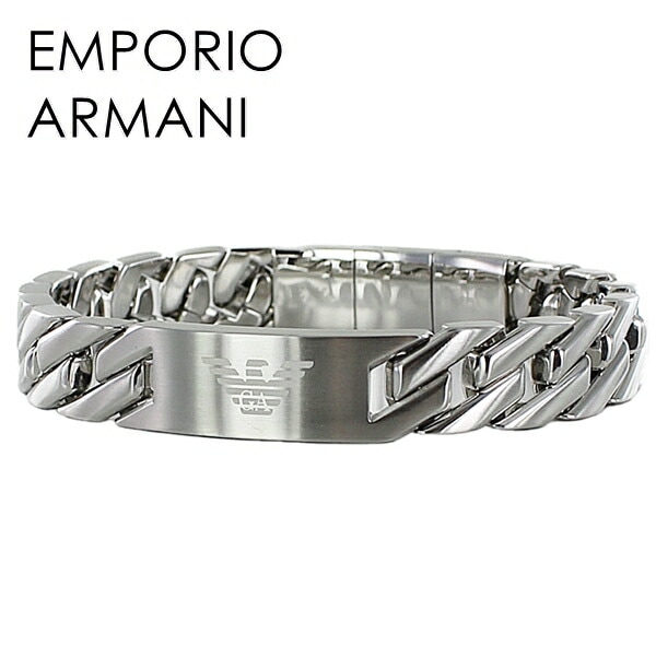 エンポリオアルマーニ メンズ チェーン ブレスレット アクセサリー シルバー 男性 ブランド アクセ EGS2435040 ブランド 小物 誕生日プレゼント ポイント消化