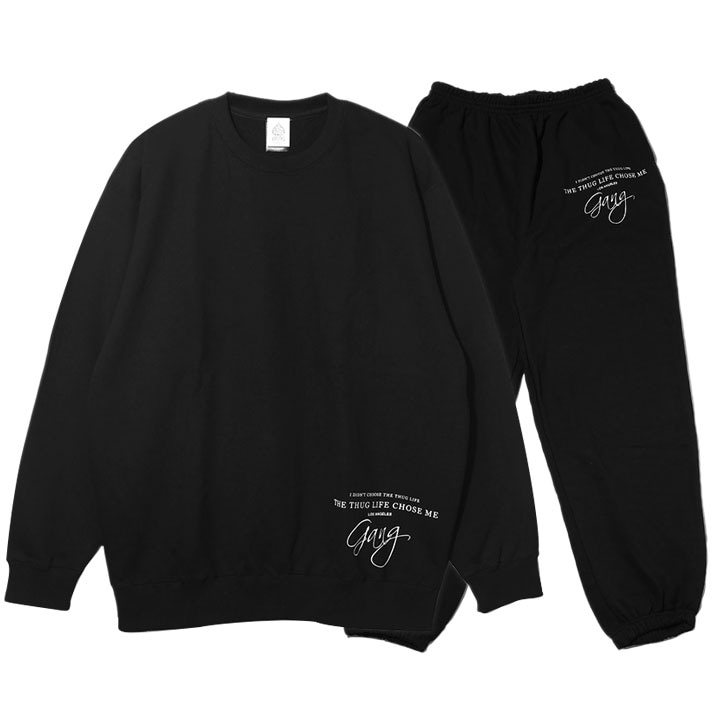 ACE FLAG 上下セット 長袖 ブランド スケボー メンズ 春秋冬用 黒 大きいサイズ エースフラッグ セットアップ トレーナー スウェット 裏パイル スウェットパンツ