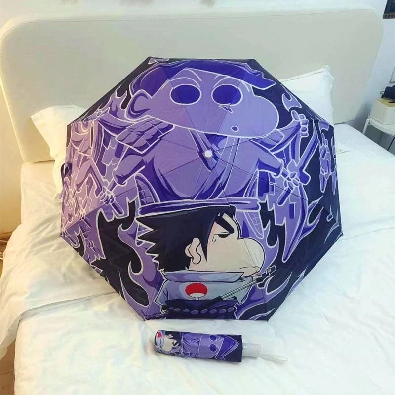 推薦するクレヨンしんちゃん火影傘全自動折りたたみ漫画男女学生アニメ黒ゴム日焼け止め晴雨両用傘