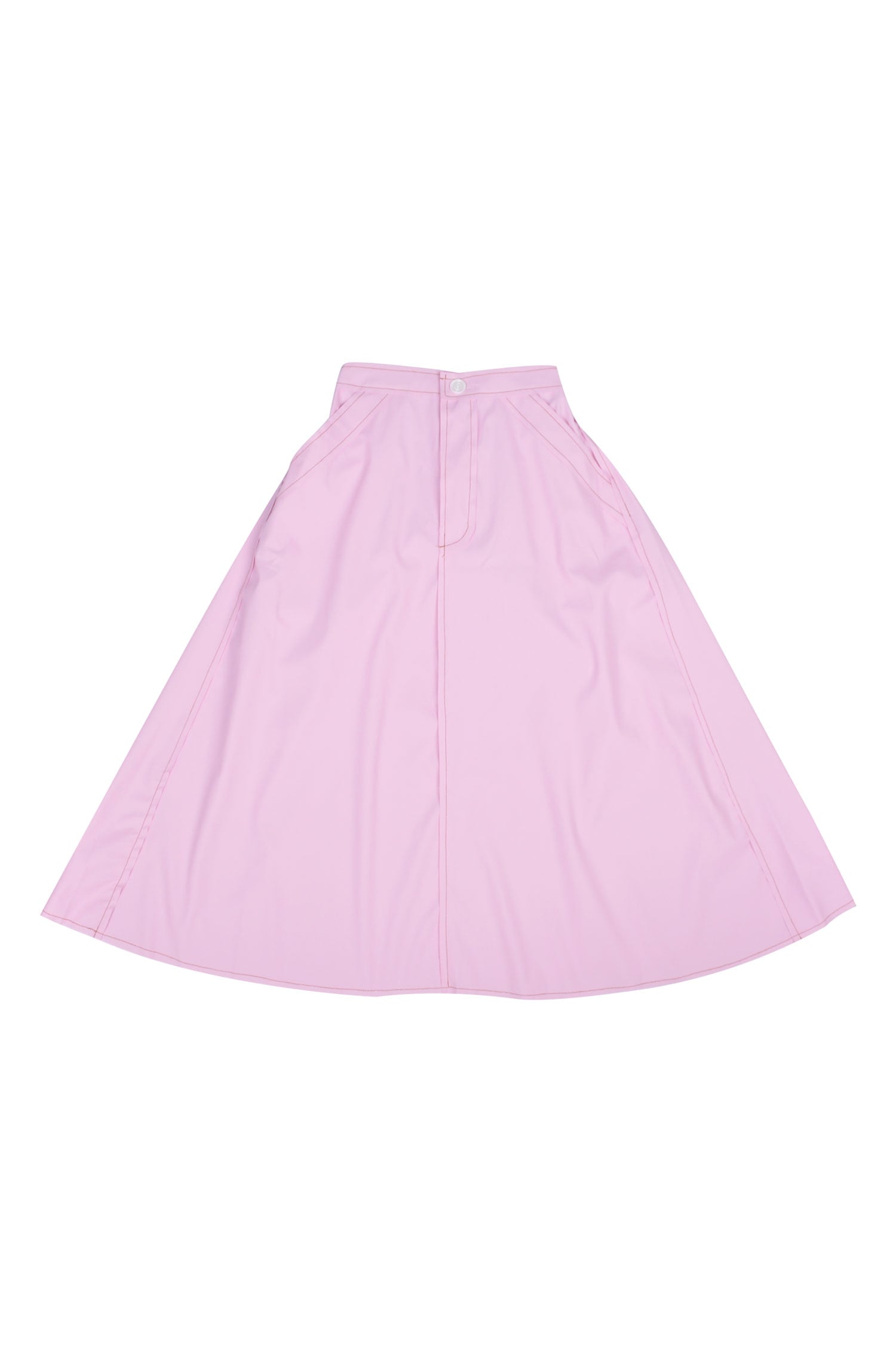 ステッチレザーAラインスカート