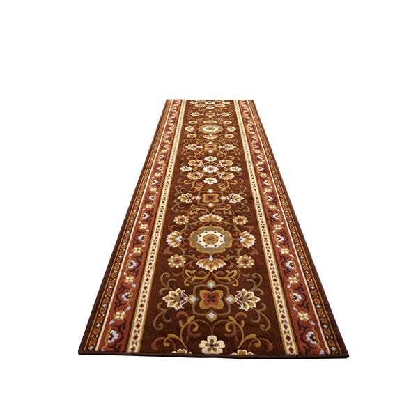 アラベスク柄 廊下敷き/フロアマット ブラウン 65700cm 抗菌防臭吸水速乾加工 滑りにくい加工 洗える 日本製 22,077円