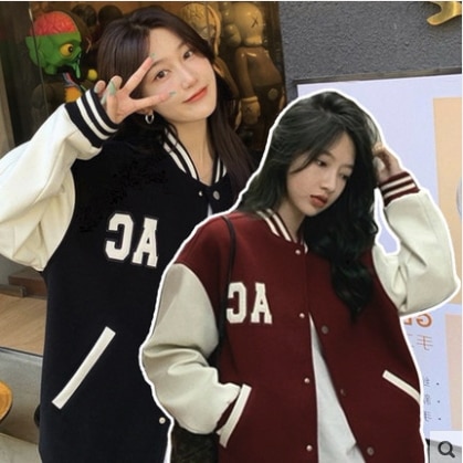 ロゴブルゾン アウター レディース カジュアル 春 スタジャン ベースボールジャケット オーバーサイ