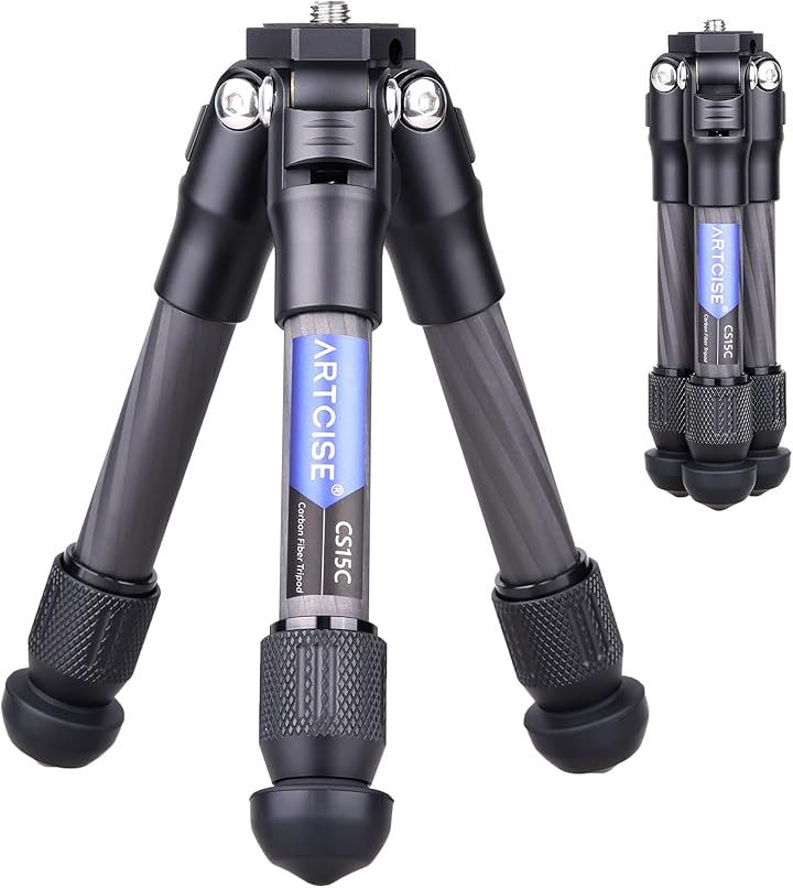 ミニ カーボン 三脚 軽量でコンパクトな カーボンファイバー卓上トラベル三脚 持ち運びに便利 DSLR/一眼レフ/デジタル 適用 耐荷重10キロ