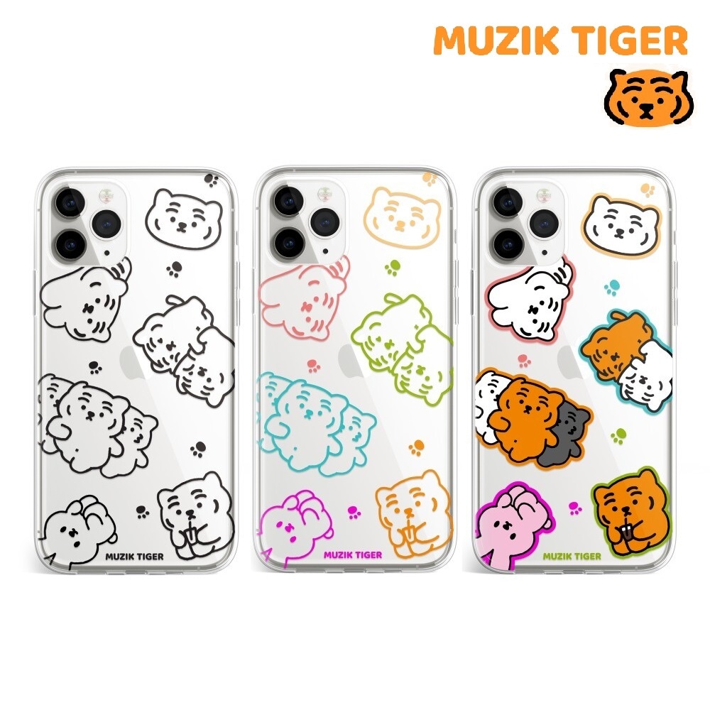 Waglewagle Tiger Phone Case 3種 iPhone Case 透明 ゼリー 新商品 韓国人気 韓国製品 オーダーメイド