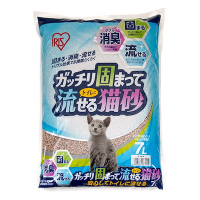 他サイト： ガッチリ固まってトイレに流せる猫砂　７Ｌ　ＧＴＮ－７Ｌ　お一人様４点限り　ＣＲＣ30―14―90―60―00の商品画像