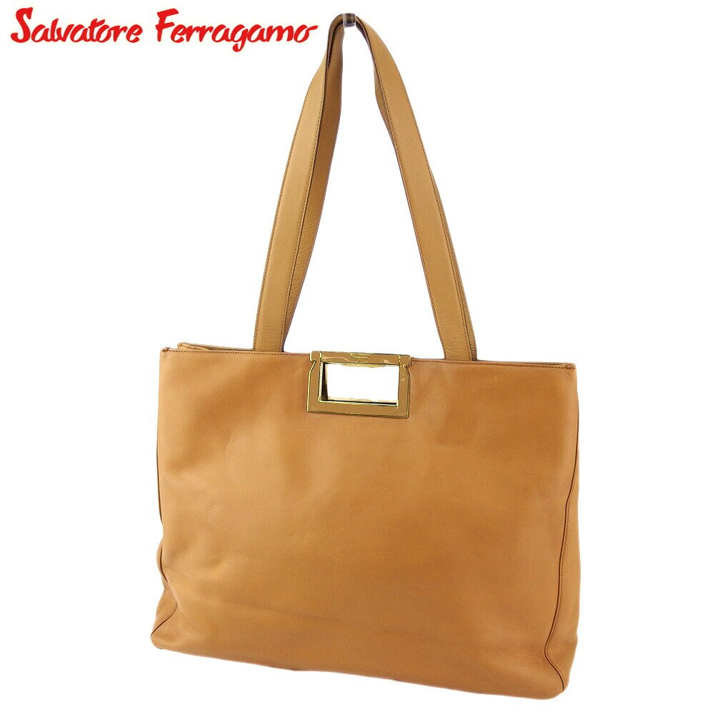 トートバッグ トート ショルダーバッグ ガンチーニ レディース ベージュ ゴールド 中古