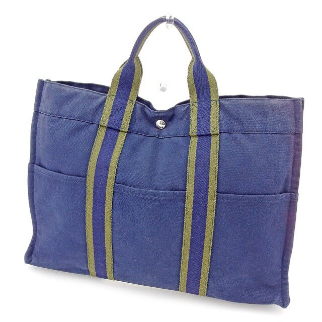 トートバッグ ハンドバッグ フールトゥ トートMM ネイビー グリーン 中古 12,545円