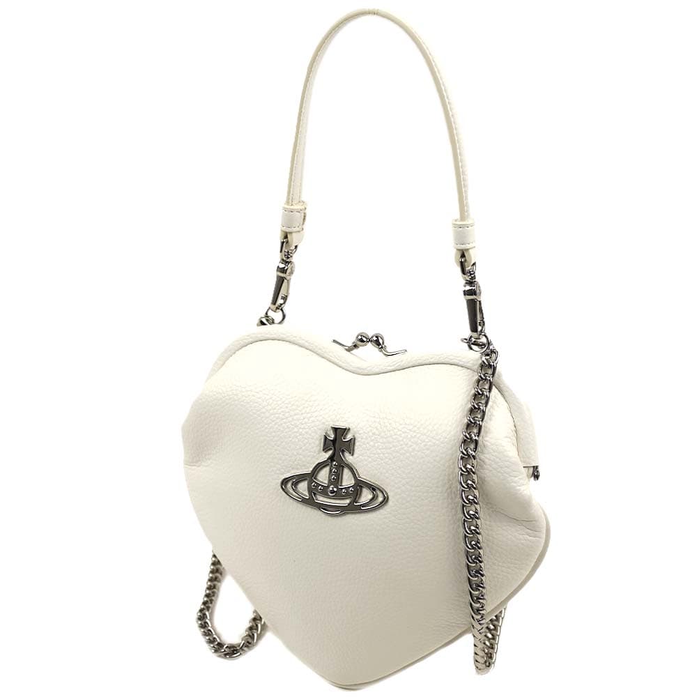 ヴィヴィアン ウエストウッド ハンドバッグ 肩掛け がま口 ハート ホワイト Vivienne Westwood BELLE HEART FRAME PURSE WHITE 4304006N-S000