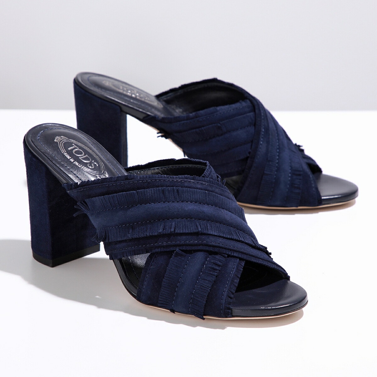 TODS トッズ サンダル XXW43B0CL40HR0 レディース スウェード レザー フリンジ チャンキーヒール シューズ 靴 U824